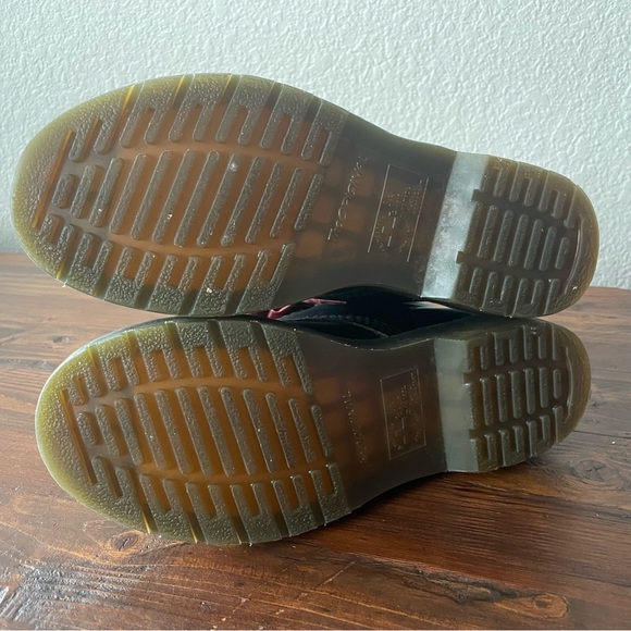 Black Dr Martens combat boots with crimson laces - Picture 9 of 10